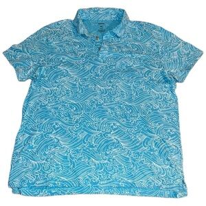 Sonoma Ocean Waves Shirt XXL Blue Short Sleeve Cotton